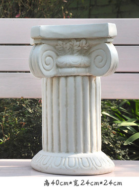 欧式复古花盆罗马柱摆件底座石膏雕塑仿古庭院柱子法式仿花架花园