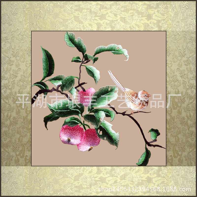 小尺寸刺绣画客厅挂画宋代苏绣花鸟装饰画书房茶室