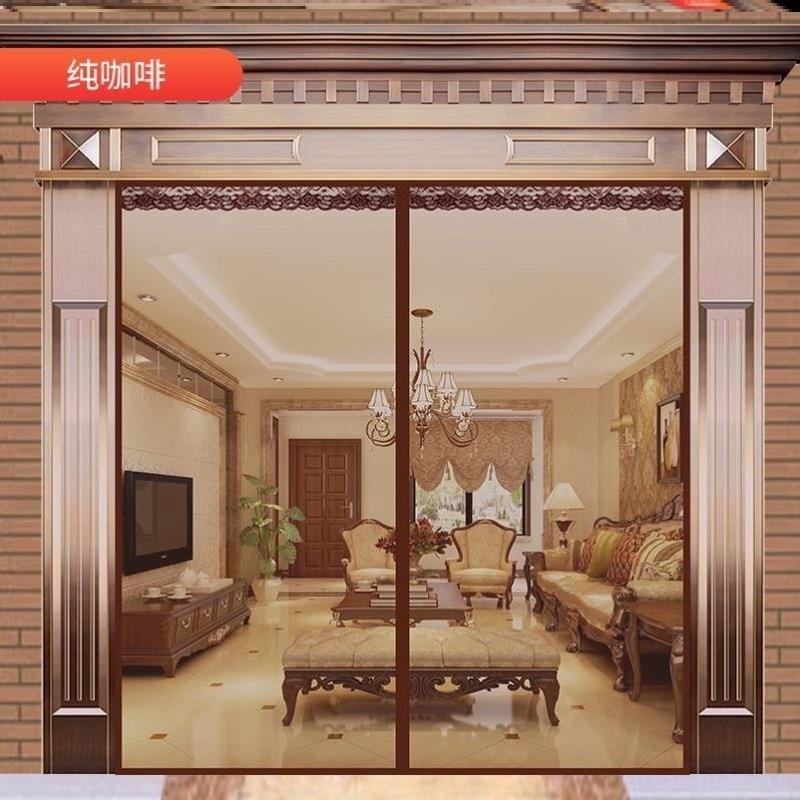 防蚊门帘纱铁门农村沙网大门磁吸对开条纹砂加厚纱帘门挡窗门新品