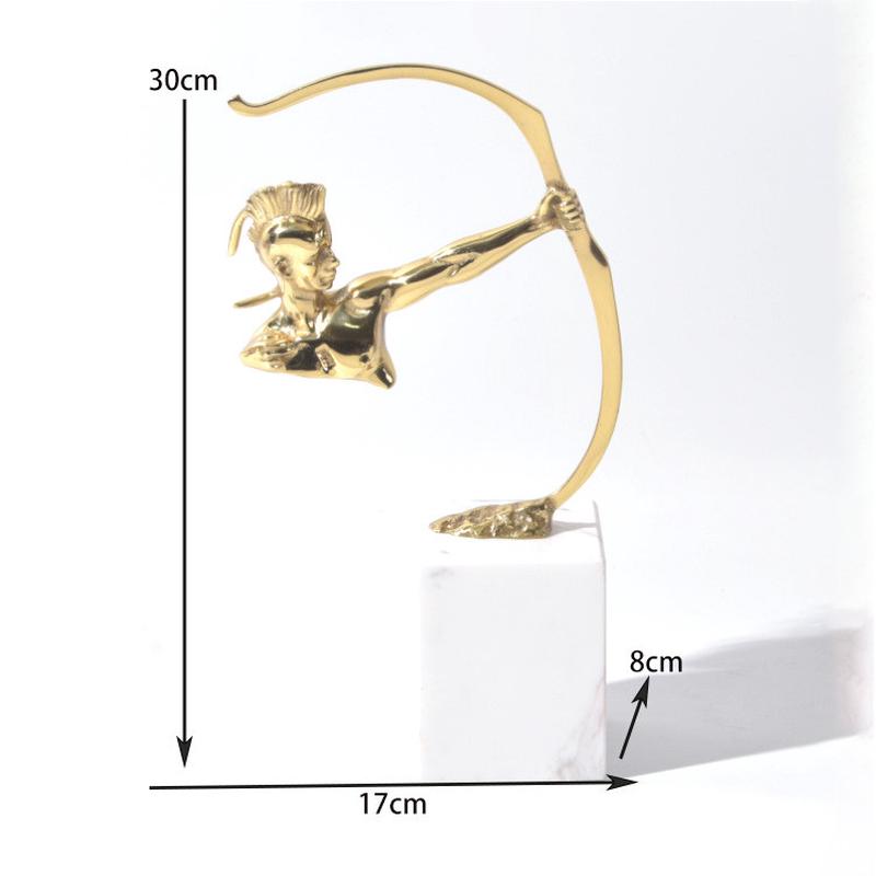 简约现在纯铜金酒柜进动物造形摆件样板房软装客厅牛勇博古架摆设