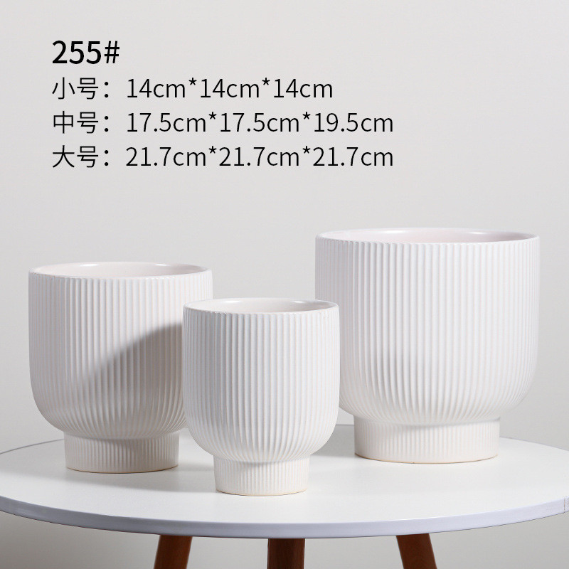 花盆陶瓷大号花器简约欧式创意个性家用绿萝小花盆多肉三件套批发