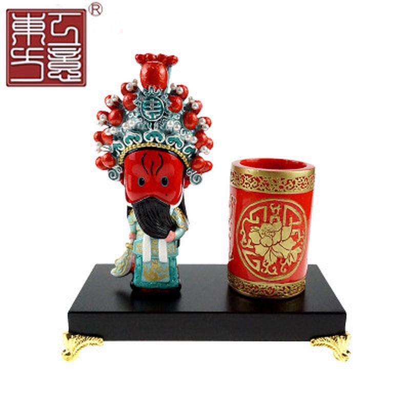 京剧创意笔筒北京生日伴手礼送老外三国特色纪念品民间手工艺品