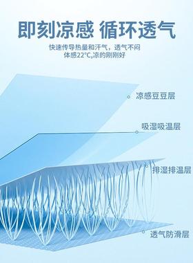 a6l2023夏天新款冰豆豆冰丝凉席三件套夏季床笠款可水洗机洗