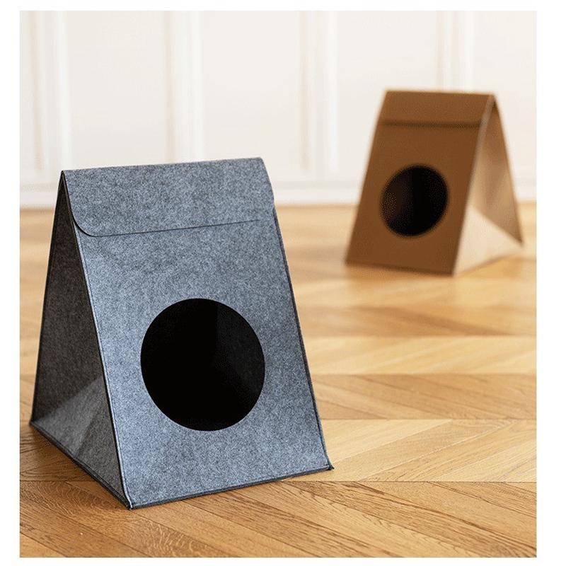 毛毡猫窝可折叠房子毛毡帐篷猫窝四季通用透气宠物保温多功能猫窝