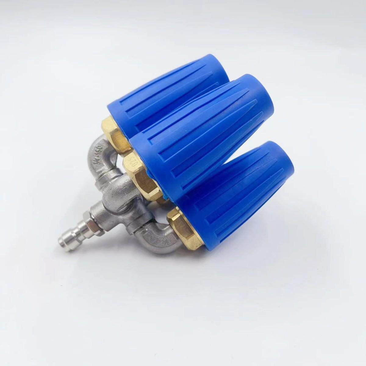 高压水枪旋转喷头铝合金搭配四通不锈钢水管接头TIP1/4 4000PSI