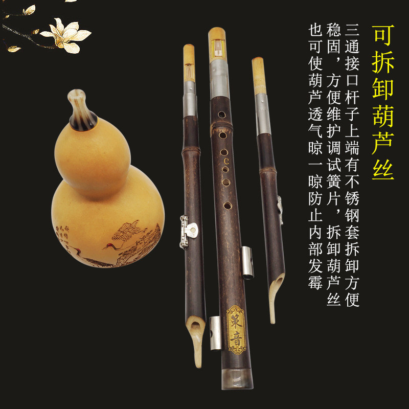 热销紫竹葫芦丝乐器fga降bc易d六调可选音准小学生小吹配盒子中国