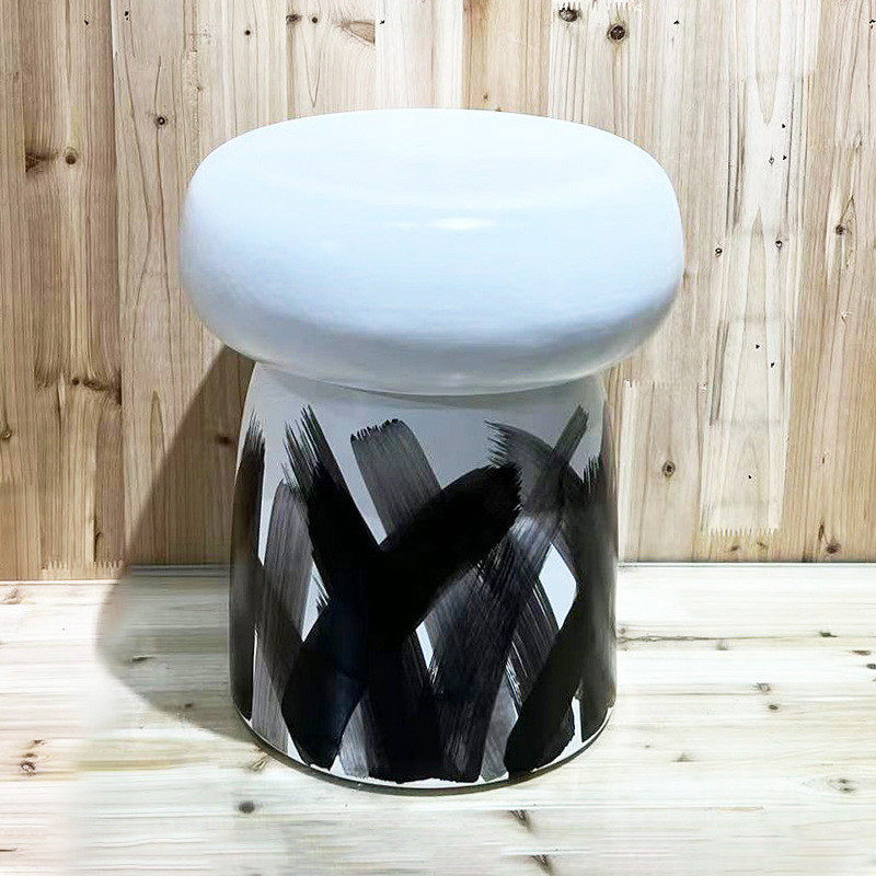 热销现代简约陶瓷创意蘑菇凳家饰摆件工艺品凳子酒店庭院户外装饰