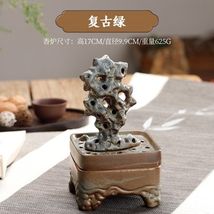 x1aw太湖石博山炉摆件陶瓷家用仿古香薰炉室内檀香炉盘香炉手工