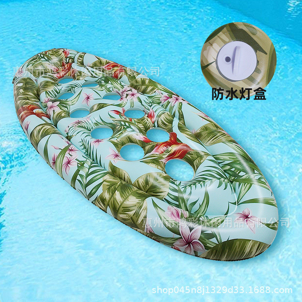 新款充气水上洞洞浮排泳池成人吊床21孔浮躺椅休闲靠背床