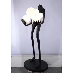 后现代客厅落地灯摆件雕塑创意简约现代样板间酒店售楼处人体坐地