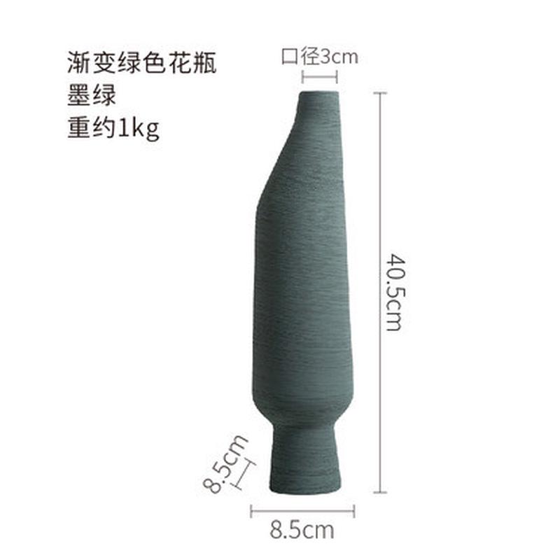 绿色陶瓷花瓶高品质手工彩绘创意花器北欧家居装饰品摆件批发