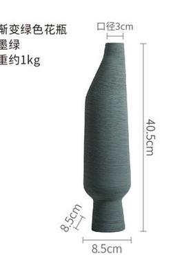绿色陶瓷花瓶高品质手工彩绘创意花器北欧家居装饰品摆件批发