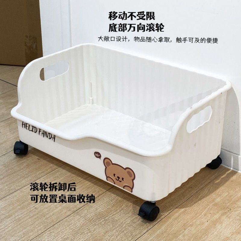 外卖置物架放门口餐饮外卖快递架家用桌下书架可移动书本收纳筐子