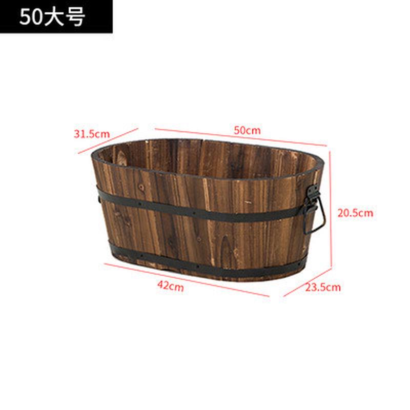 防腐木花箱实木户外庭院碳化花盆长方形种植箱花槽木制种菜绿植盆