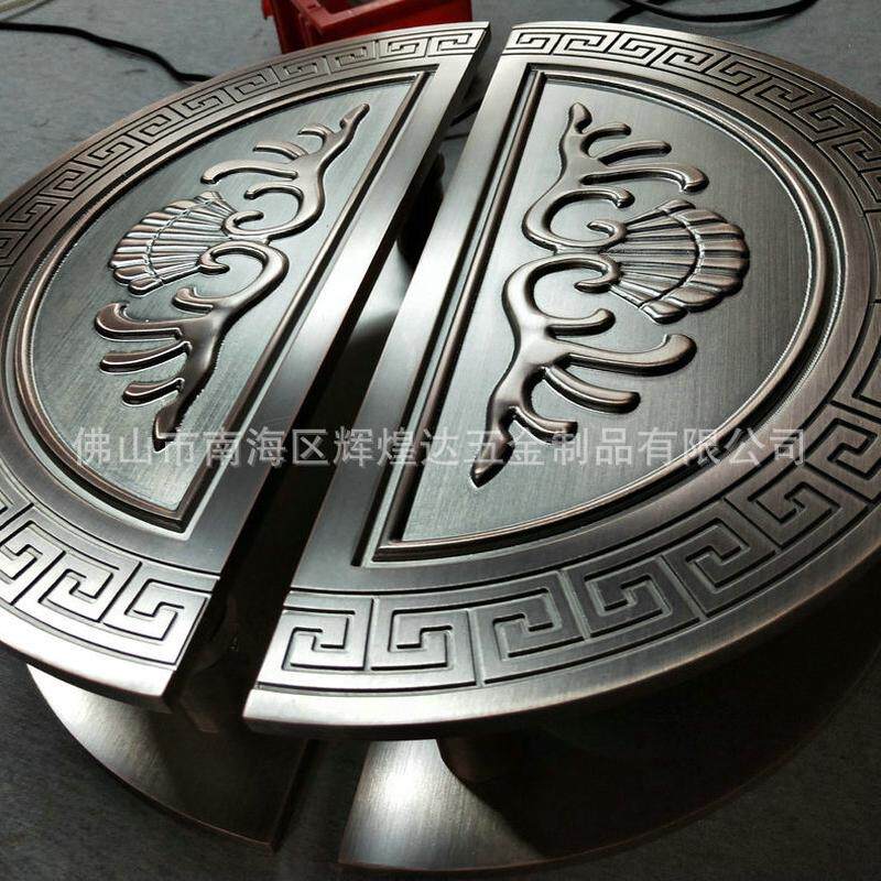铝合金大门拉手入户半圆形新中式玻璃门拉手酒店别墅复古大门把手