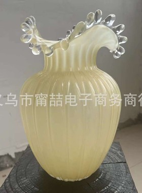 新中式复古孔雀绿花瓶餐桌高级感艺术摆件轻奢装饰水培玻璃花器