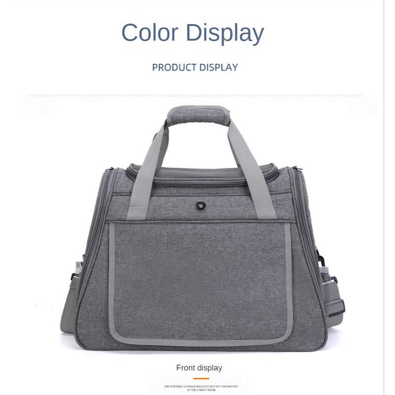 热销款卷帘外出便捷猫狗旅行透明网布包单肩手提宠物包