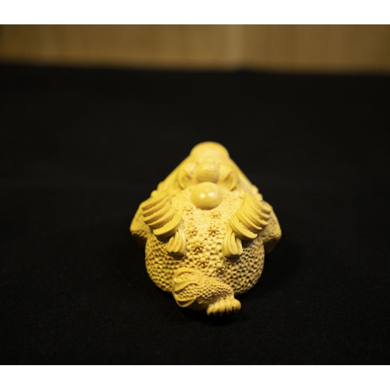 茶宠小叶黄杨木雕木雕摆件木雕动物招财金蟾文玩手把件