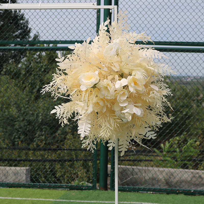 中式婚庆路引牡丹花点背景拱门挂花花艺布置婚礼装饰迎宾花柱摆件