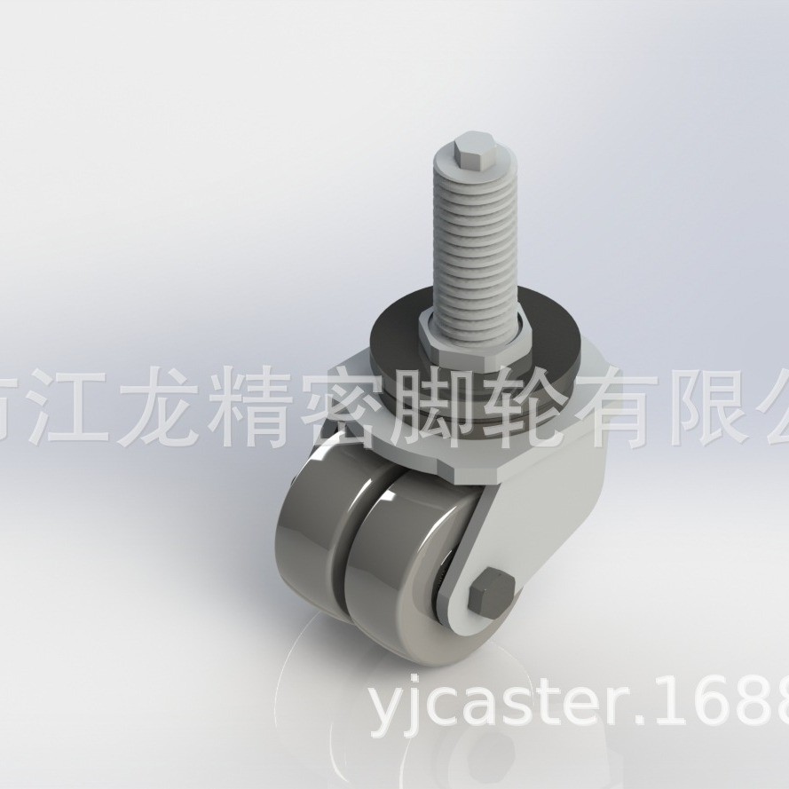 丝杆可调节超重型脚轮MC尼龙脚轮江龙脚轮pu轮丝杆厂家批发