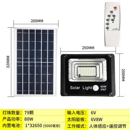 智能型led太阳能投光灯家用路灯壁灯户外防水庭院花园人体感应
