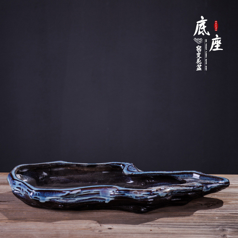 新中式枯盆栽禅意摆件创意客厅陶瓷假山微景观家居酒店玄关柜山水