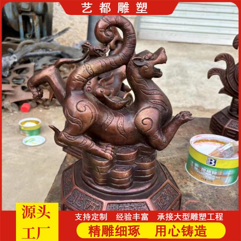 铸铜四大神兽玄武朱雀雕塑广场青龙白虎装饰品双龙戏珠铜雕动物