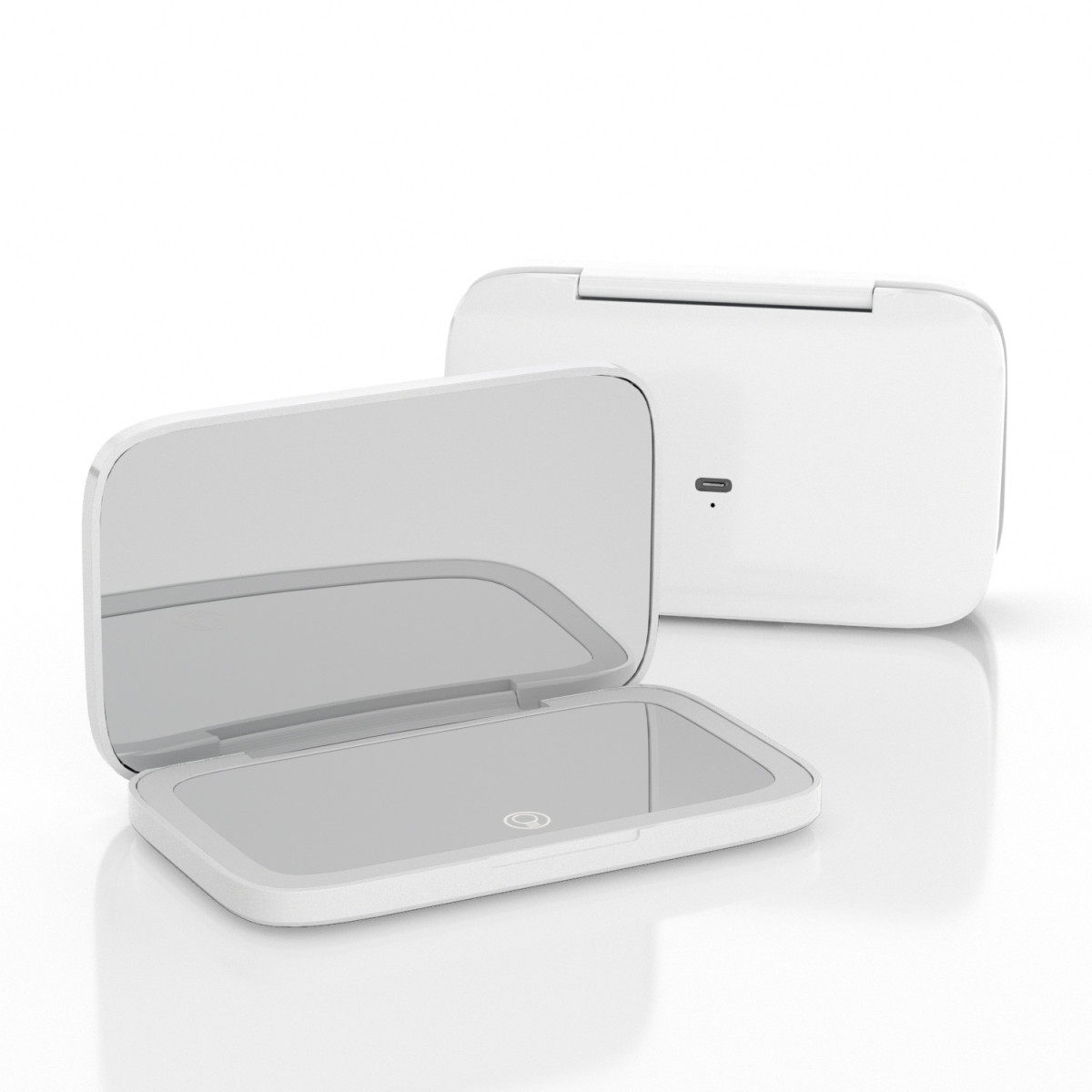 手持礼品镜子led灯化妆折叠便携迷你口袋补妆镜5倍单面带灯随身镜