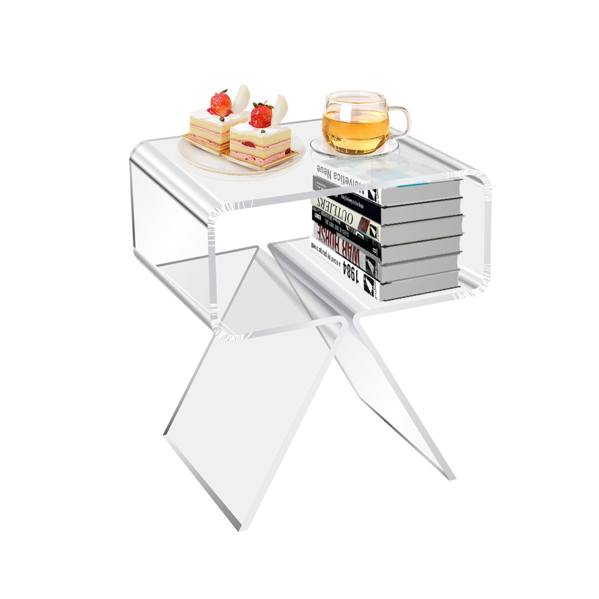 头促销亚克力r型边桌轻奢简约小型床边收纳网红床粉色现货边柜