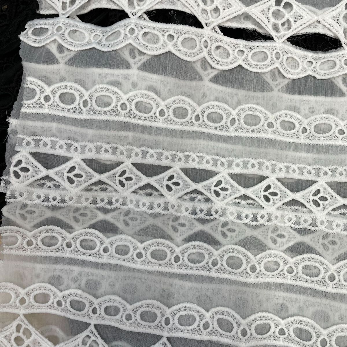 现做|新款菱形服饰辅料多色棉布镂空蕾丝刺绣服装diy花边辅料