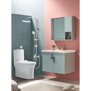 热销9wor浴室柜组合现代简约镜柜小户型洗手脸盆卫生间洗漱台套装