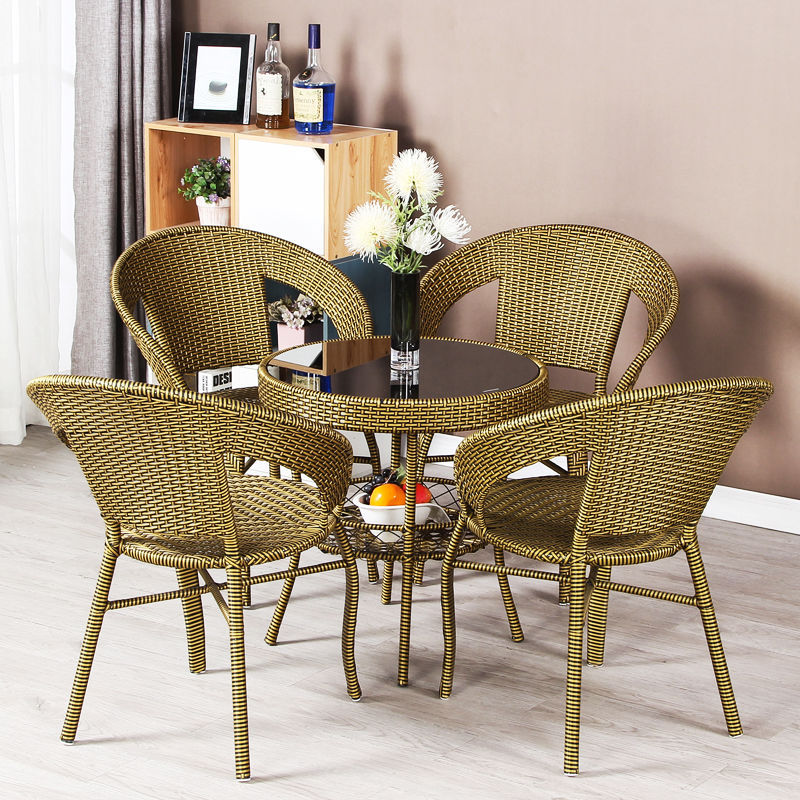 阳台桌椅藤椅三件套组合简约椅子户外休闲双人小茶几阳台休闲桌椅