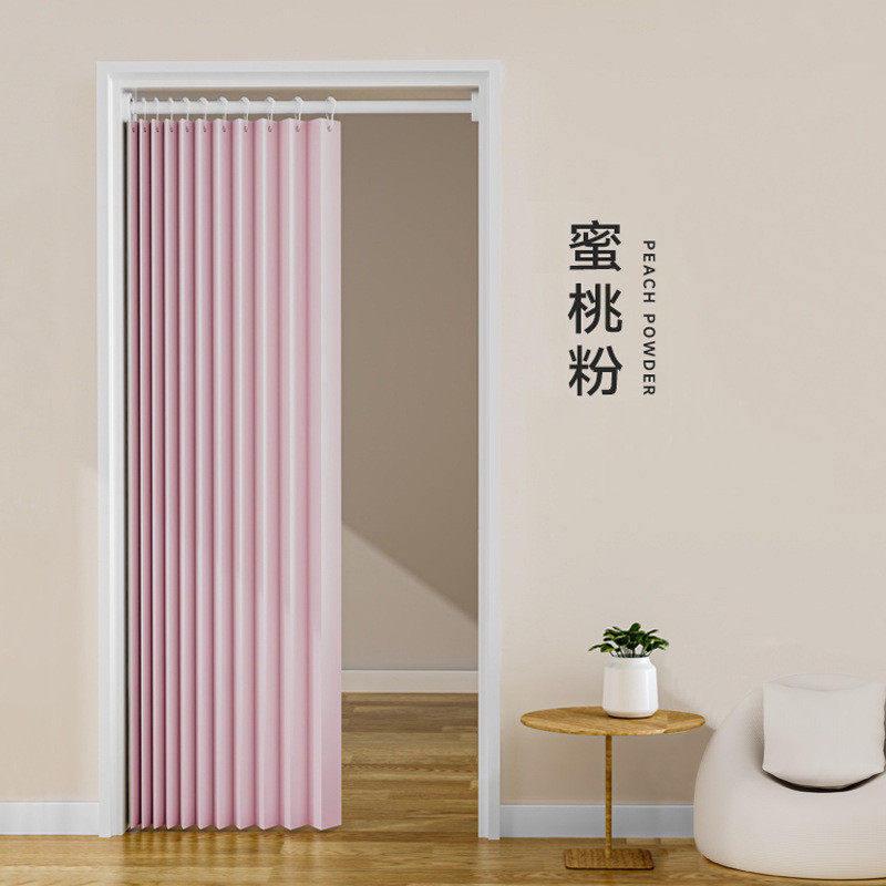 磁吸家用隔断门帘免打孔折叠隐形空调厨房防风卧室阳台遮挡布帘子