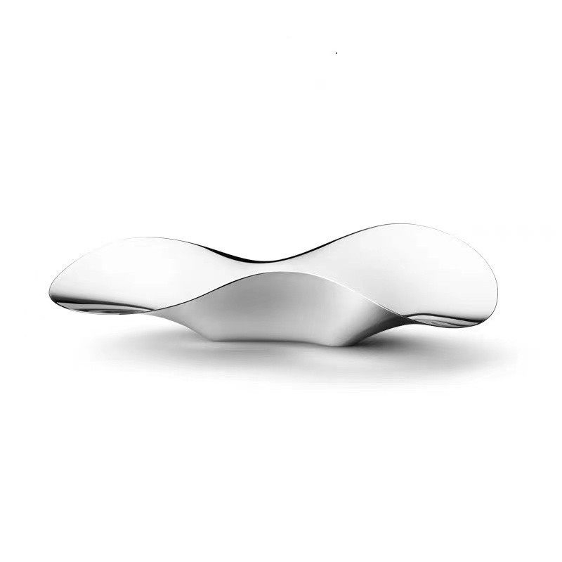 欧式银色304不锈钢托盘流线果盘不规则摆件厨房餐厅样板房软装饰,家居饰品,装饰摆件,淘宝优惠券,粉丝福利购,淘宝优惠卷