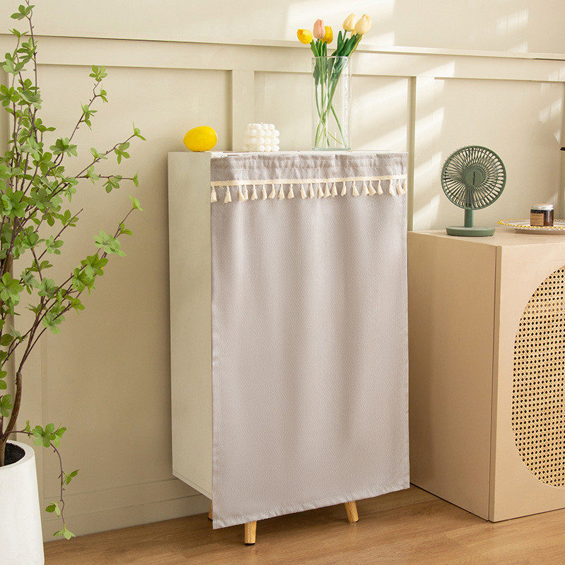 ce2q批发电视柜遮挡帘滑轨梳妆台镜子轨道式布帘橱柜置物架杂物拉