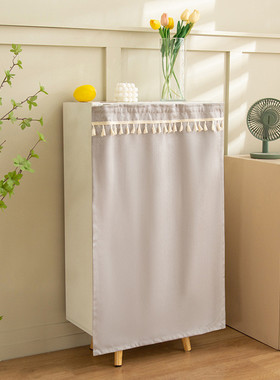 ce2q批发镜子遮挡帘滑轨梳妆台电视柜轨道式布帘置物架橱柜杂物拉