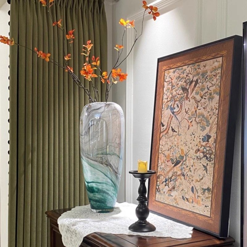 热销新中式轻奢粉色渐变琉璃花瓶高级感玻璃摆件客厅插花玄关装饰,鲜花速递/花卉仿真/绿植园艺,花盆,淘宝优惠券,粉丝福利购,淘宝优惠卷