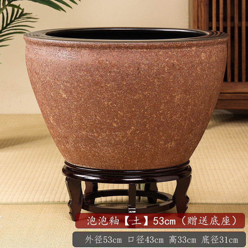 泡泡釉高温陶瓷缸花盆金鱼缸特大缸睡莲荷养碗莲缸阳台插花盆门面