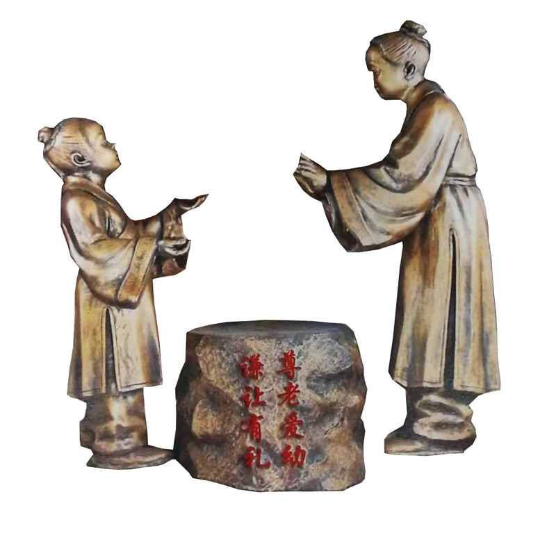 26x8雕塑孔融让梨人物玻璃钢定做户外校园铸铜雕大型家风公园雕