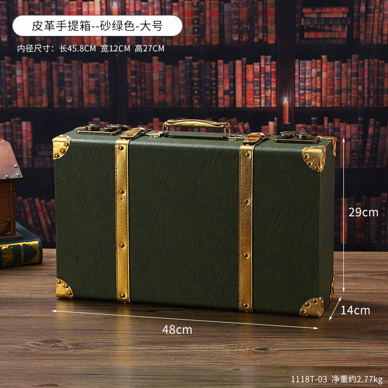 欧式复古行李箱轻奢手提箱家用收纳箱储物箱婚纱装饰摄影道具箱子