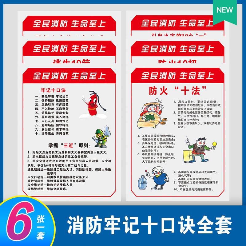 消防牢记十口标识牌新款检查消防安全管理制度诀
