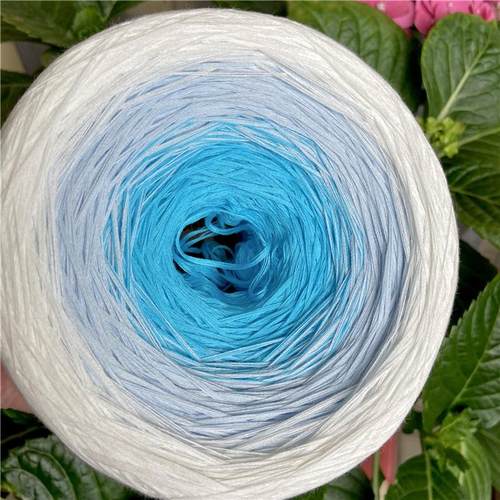 有机纯棉蕾丝蛋糕线 手工渐变长段染妖精线 DIY钩织披肩钩针线