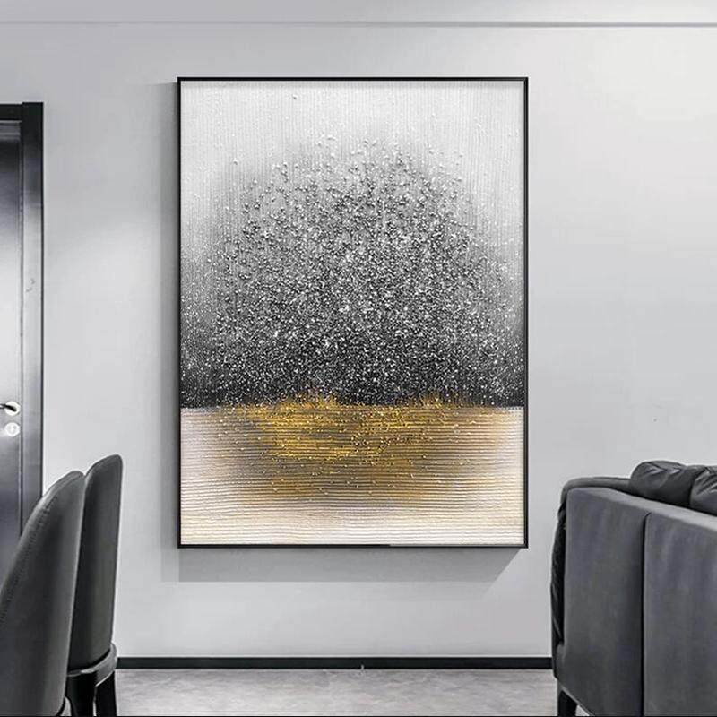 纯客厅装饰画抽象玄关手绘油画现代极简轻奢餐厅挂画走廊过道落地