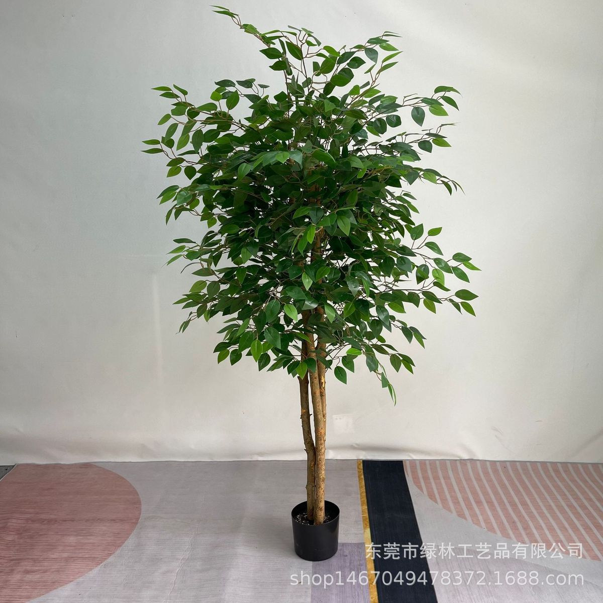仿真榕树真室内装饰迷你榕树盆栽小叶榕仿真绿植仿真树木杆假绿植