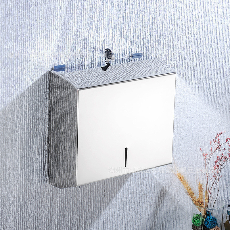 304不锈钢厕纸擦手大卷纸盒公共厕所酒店卫生间防水大圆手纸巾盒