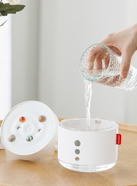热销星辰加湿器现货桌面双喷大雾量跨境雪山无线充电小型humidifi
