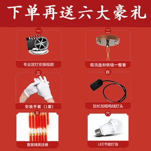 热销中式木质仿古实木六角宫灯中国风复古灯笼装饰吊灯户外红灯笼