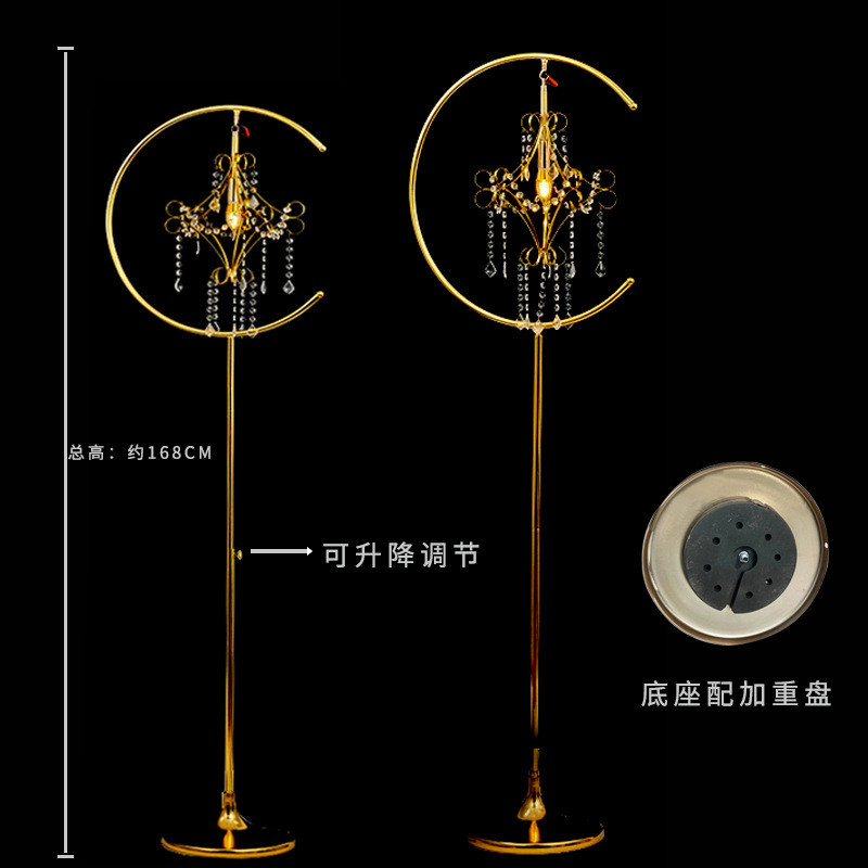 婚礼道具批发权杖发光路引铁艺电镀婚庆礼堂婚舞台布置装饰可升降