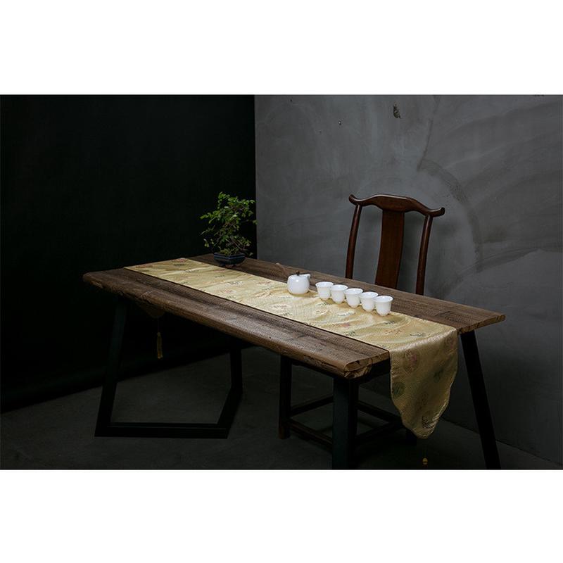云锦新中式刺绣茶席布桌旗棉麻茶巾茶盘垫子中式禅意茶旗布艺麻布