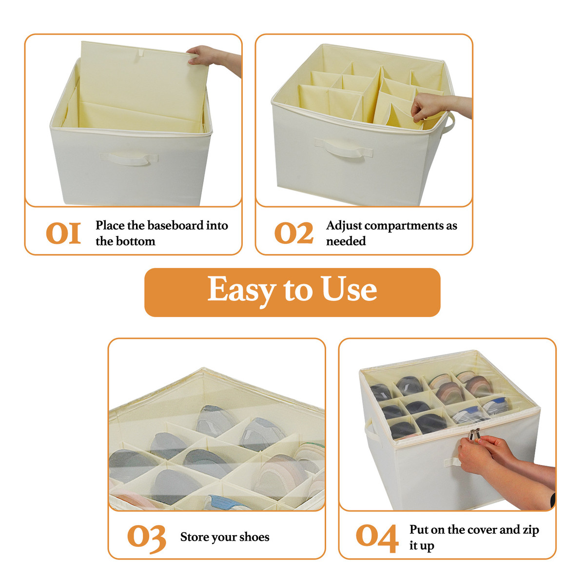 16格子鞋子收纳盒调节多功能防尘收纳箱